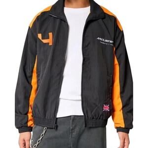 Hollister McLaren Formula 1 Racing Team Track Jacket Mens Large Black Orange